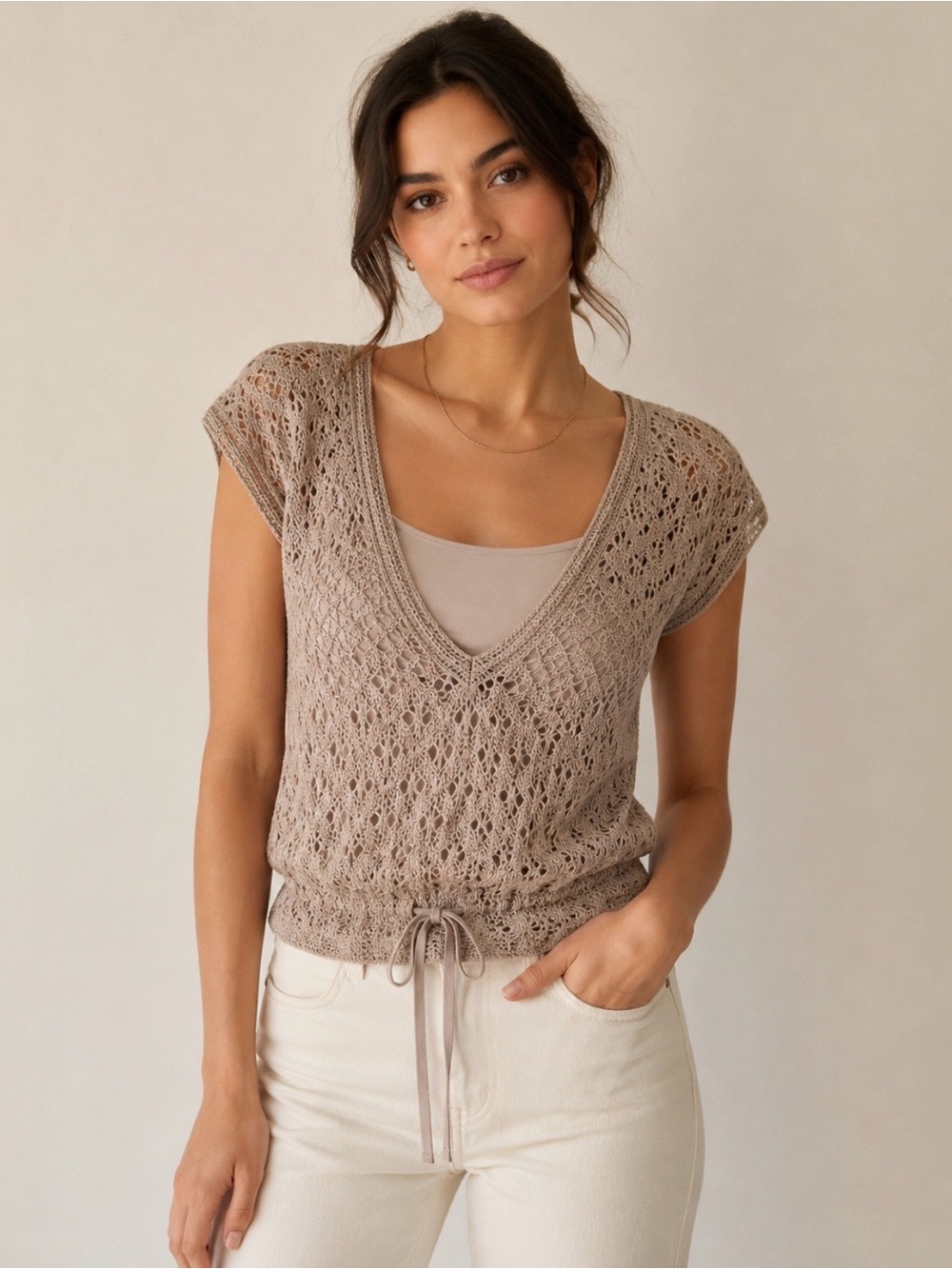 Boho vintage Crochet Knit top
